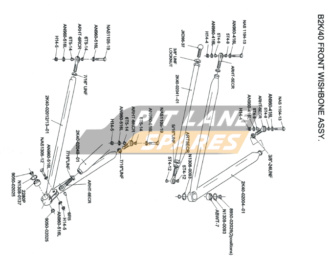 B2K/40 FRONT WISHBONE ASSEMBLY Diagram